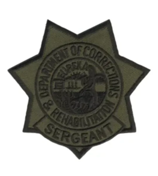 CA California Depar of Corrections Rehab Patch Star Sergeant Subdued