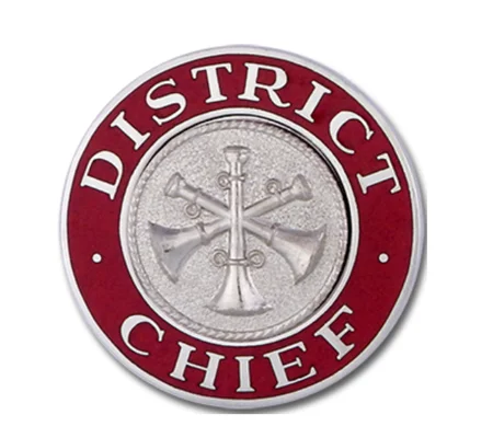 Round Disc Hat Pin District Chief