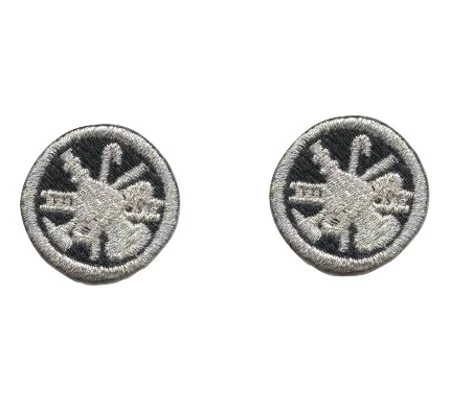 Fire Scramble Silver Collar Insignia Silver - Midnight Blue Embroidery