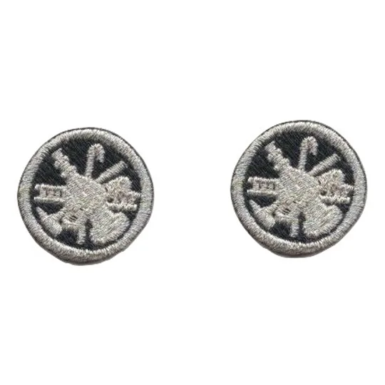Fire Scramble Silver Collar Insignia Silver - Midnight Blue Embroidery