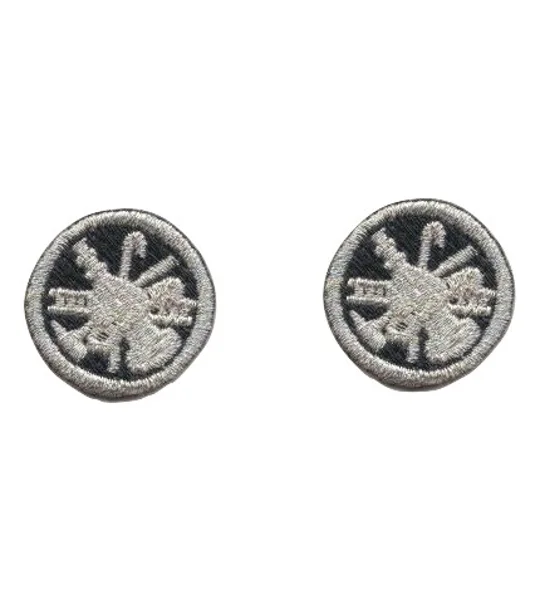 Fire Scramble Silver Collar Insignia Silver - Midnight Blue Embroidery