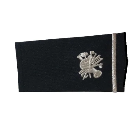 Silver Scramble Shirt Epaulette Shoulder Board Silver on Midnight