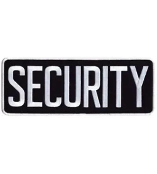 Security Back Patch 4 x 11 White on Midnight Blue Hook & Loop Velcro