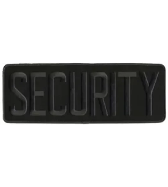 Security Back Patch 4 x 11 Gray on Black Hook & Loop Velcro