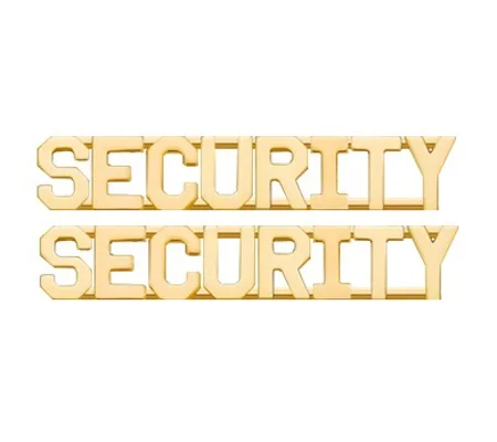 Collar Pins Letters 1/4" SECURITY Silver Gold