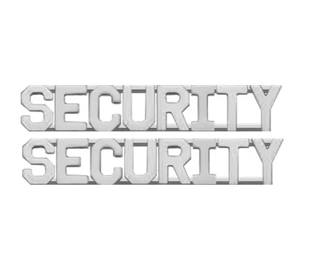 Collar Pins Letters 1/4" SECURITY Silver