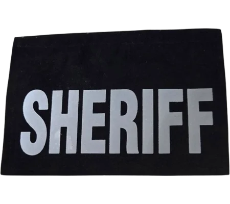 Reflective Sheriff Back Patch Velcro Large 9 x 12