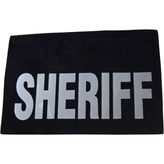 Reflective Sheriff Back Patch Velcro Large 9 x 12