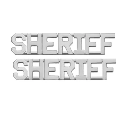 Collar Pins Letters 1/4" SHERIFF Silver