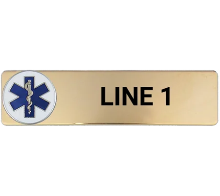 Custom Engraved Uniform Name Tag 1 Line 1 SOL Round