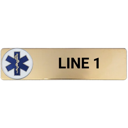Custom Engraved Uniform Name Tag 1 Line 1 SOL Round
