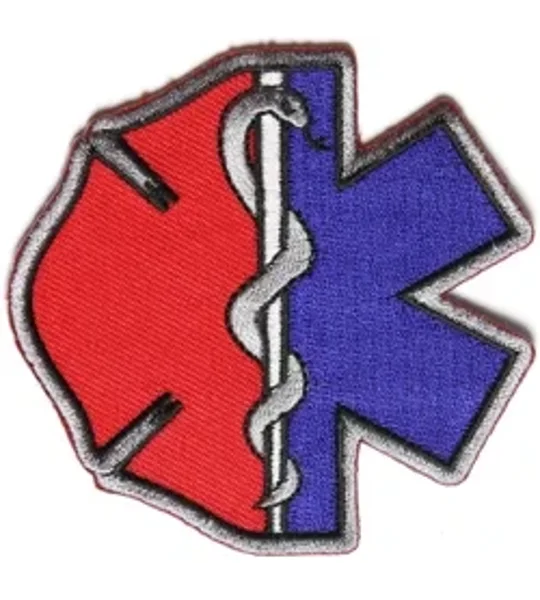 Firefighter EMT Emblems Patch Star of Life Maltese