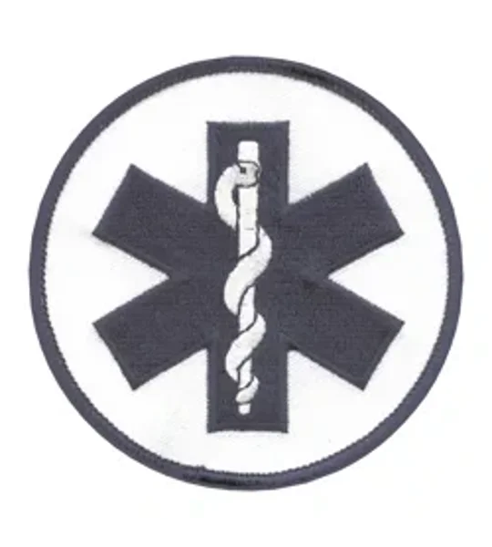EMT Star of Life Medical Shoulder or Breast Round Patch Royal