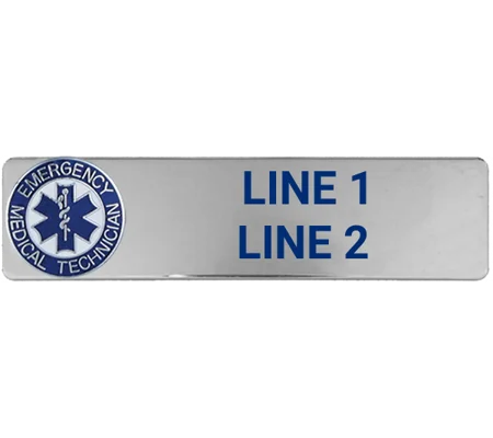 Custom Engraved Uniform Name Tag 2 Line EMT Round