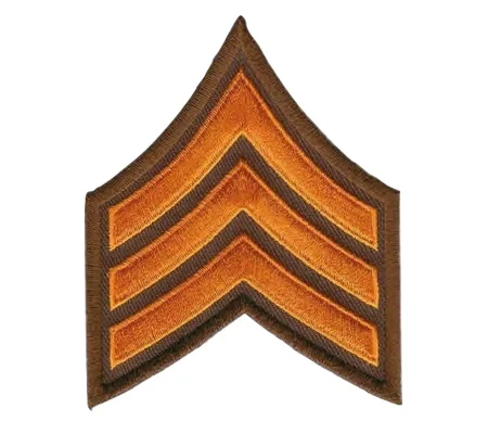 Sergeant Chevrons 3-1/2" Gold on Brown