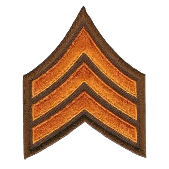 Sergeant Chevrons 3-1/2" Gold on Brown
