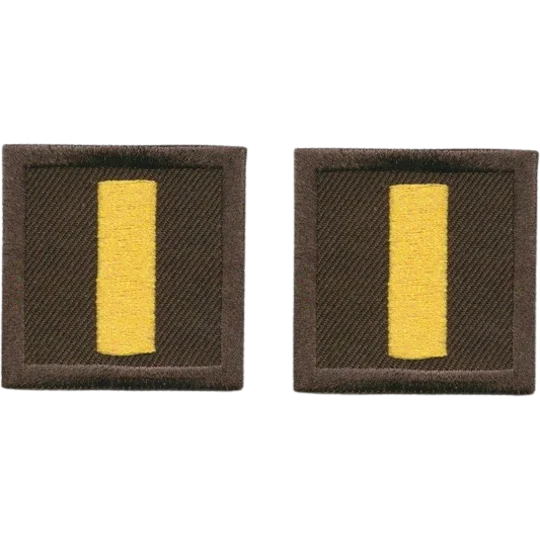 Lieutenant Bar Embroidered Gold on Brown Pair
