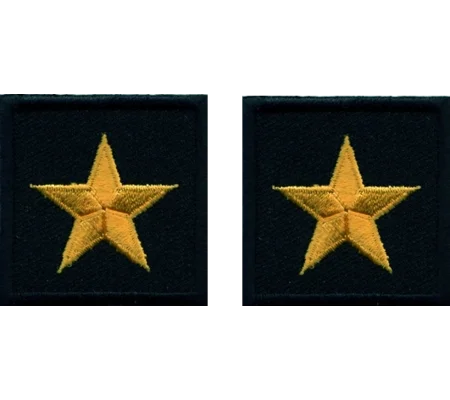 General Chief 1 Star Patch Pair Gold on Black