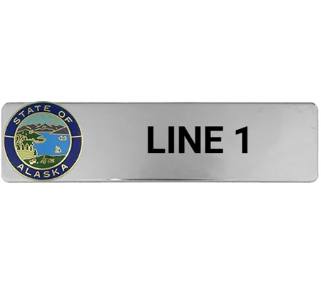 Custom Engraved Uniform Name Tag 1 Line Color State Seal