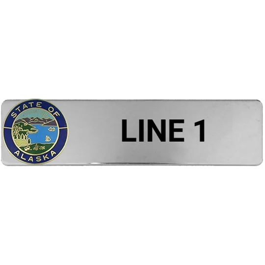 Custom Engraved Uniform Name Tag 1 Line Color State Seal