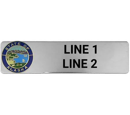 Custom Engraved Uniform Name Tag 2 Line Color State Seal