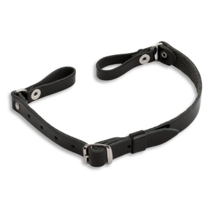 Plain Leather Cap Strap Black Kentucky Style Silver