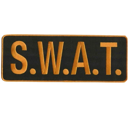 SWAT Team Back Patch Large 4 x 11 Gold on Black