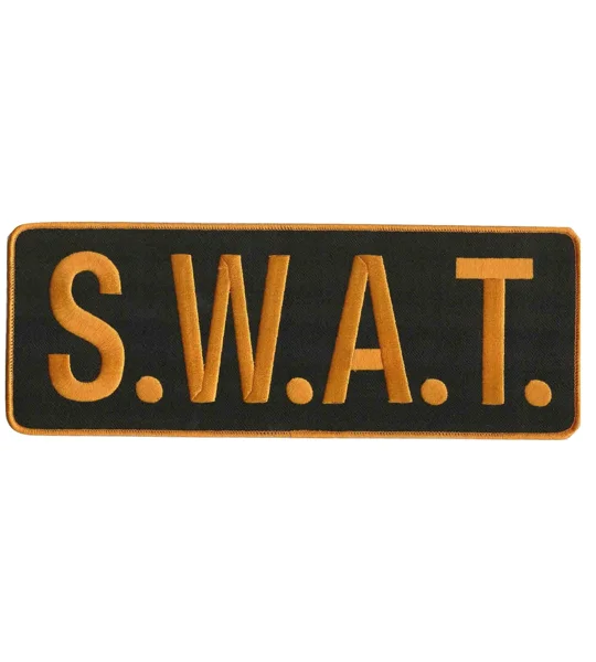 SWAT Team Back Patch Large 4 x 11 Gold on Black