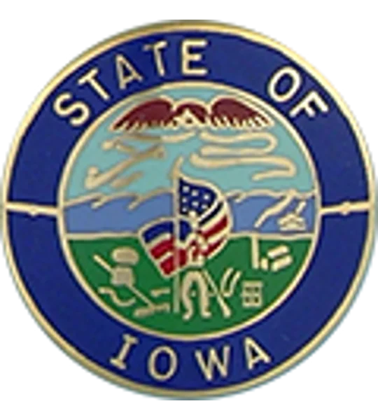 Collar Insignia Tac Pin State Seal IA Iowa
