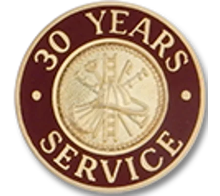 Collar Insignia Tac Pin Red Years Service 30