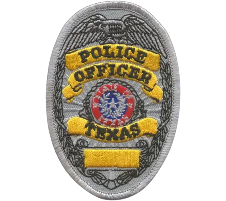 TX Texas State Police Officer Shield Patch Silver