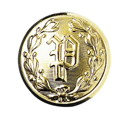 P Police Metal Button 7/8 Inch Gold
