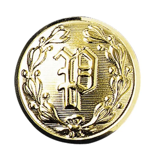 P Police Metal Button 7/8 Inch Gold