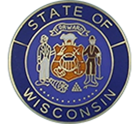 Collar Insignia Tac Pin State Seal WI Wisconsin