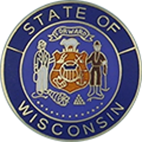Collar Insignia Tac Pin State Seal WI Wisconsin