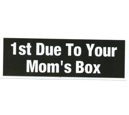 1st Due to Your Moms Box Scotchlite Helmet Sticker