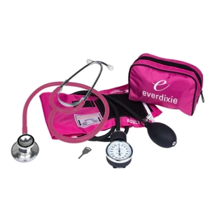 Dual Head Stethoscope BP Cuff Combo Kit Pink