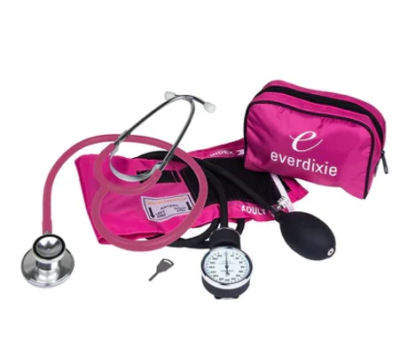 Dual Head Stethoscope BP Cuff Combo Kit Pink