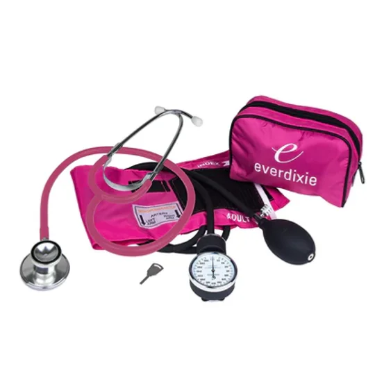 Dual Head Stethoscope BP Cuff Combo Kit Pink
