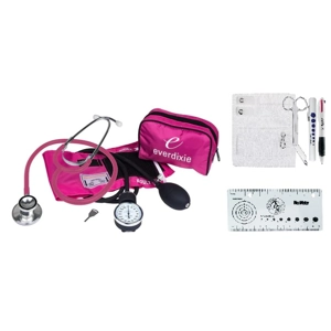 Dual Head Stethoscope BP Cuff Nurse Kit Pink