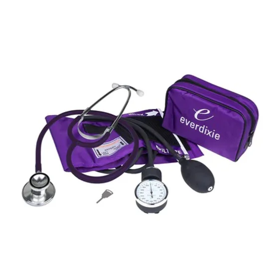 Dual Head Stethoscope BP Cuff Combo Kit Purple