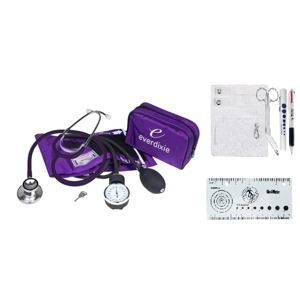 Dual Head Stethoscope BP Cuff Nurse Kit Purple