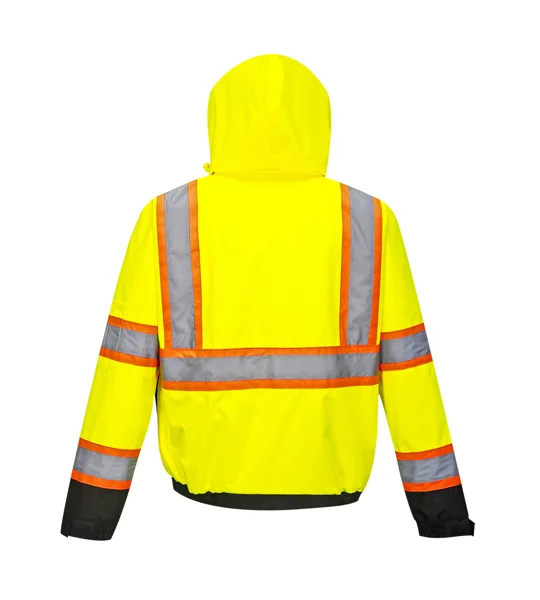 Hi-Vis Contrast Tape Bomber Jacket Yellow Black