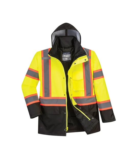 Hi-Vis Contrast Tape Traffic Jacket Yellow Black