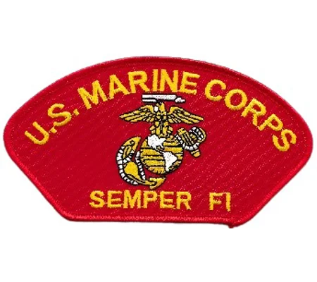 US Marine Corps Red Long Shoulder - Hat Patch