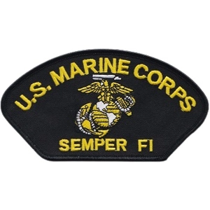 US Marine Corps Black Long Shoulder - Hat Patch