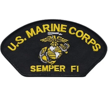 US Marine Corps Black Long Shoulder - Hat Patch
