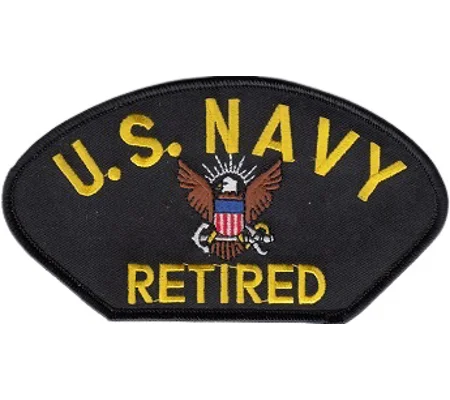 US Navy Retired Long Shoulder - Hat Patch