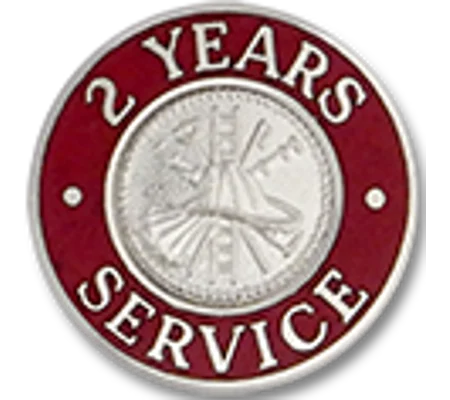 Collar Insignia Tac Pin Red Years Service 2