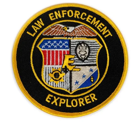 Police Shoulder Patch Law Enforcement Explorer Black